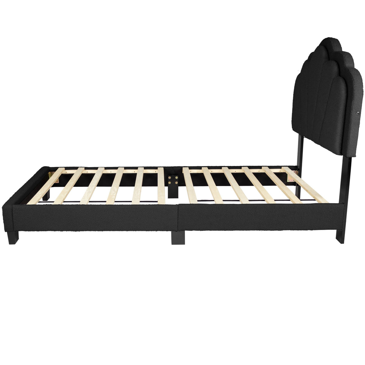 Bed With Floral Design Headboard And Built In LED Lighting