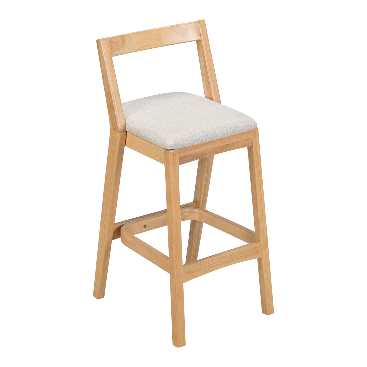 Jasper - Indoor Barstool With Upholstery (Set of 2) - Beige / Natural