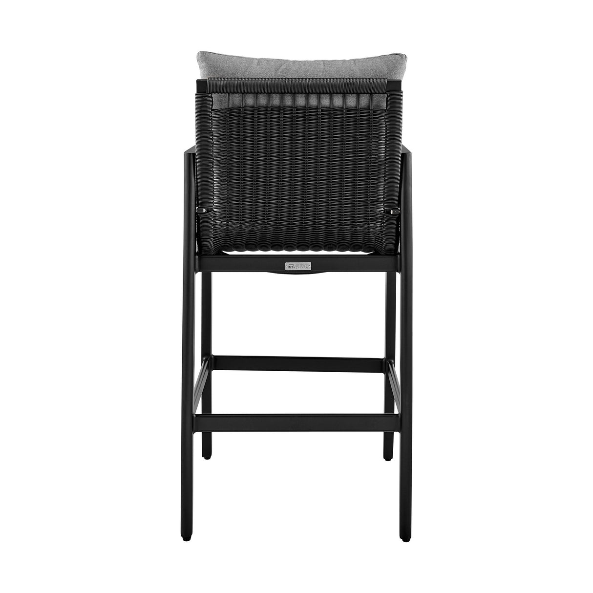 Cayman - Outdoor Patio Counter Height Bar Stool With Cushions - Gray