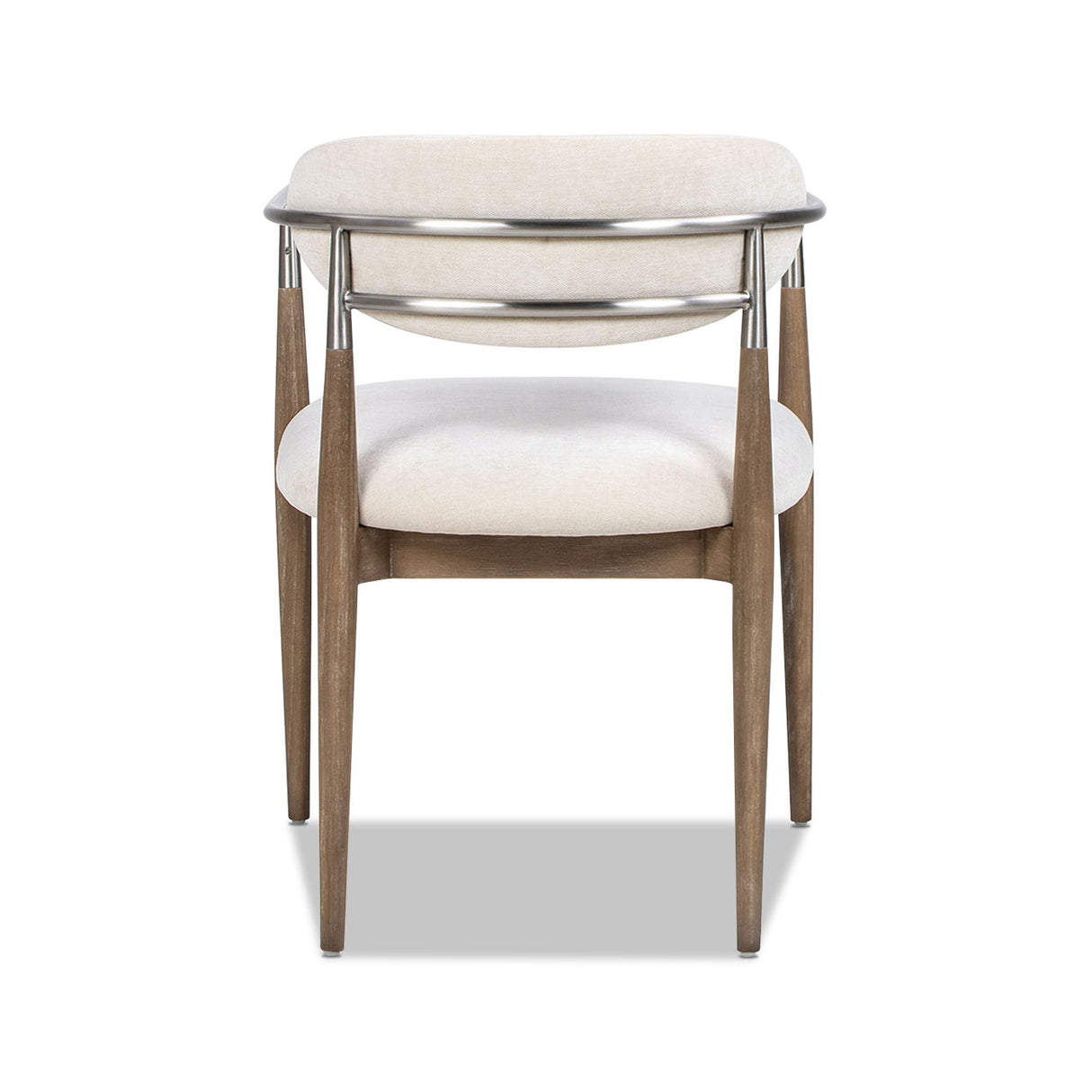 Artemis - Mixed Material Upholstered Dining Arm Chair - Warm White - Arm Chairs - Alpine Outlets