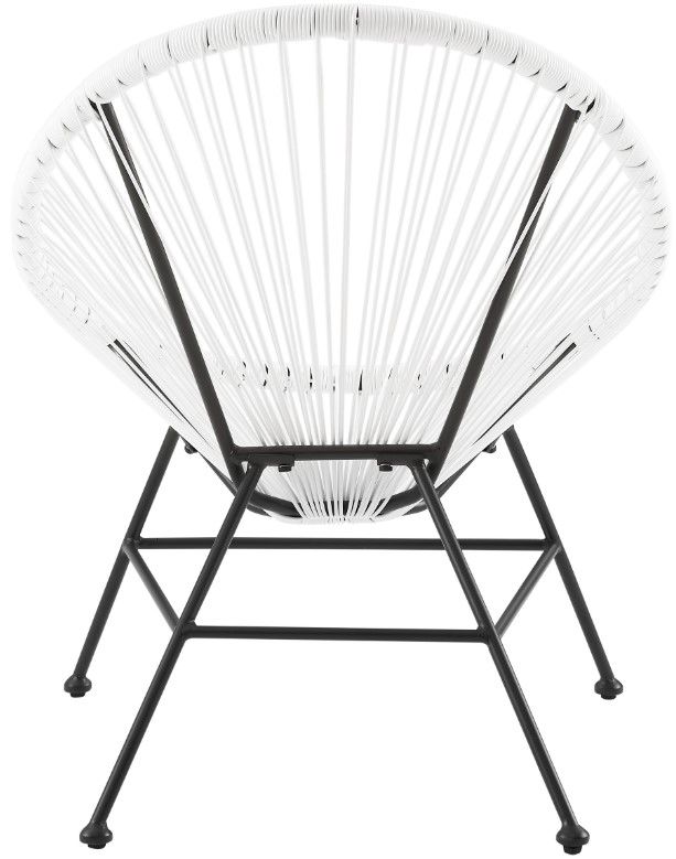 Linon Anson White/Black Rope/Steel Outdoor Single Chair