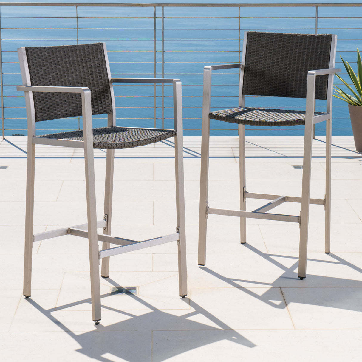 Outdoor Rust Proof Aluminum Barstools (Set of 2)