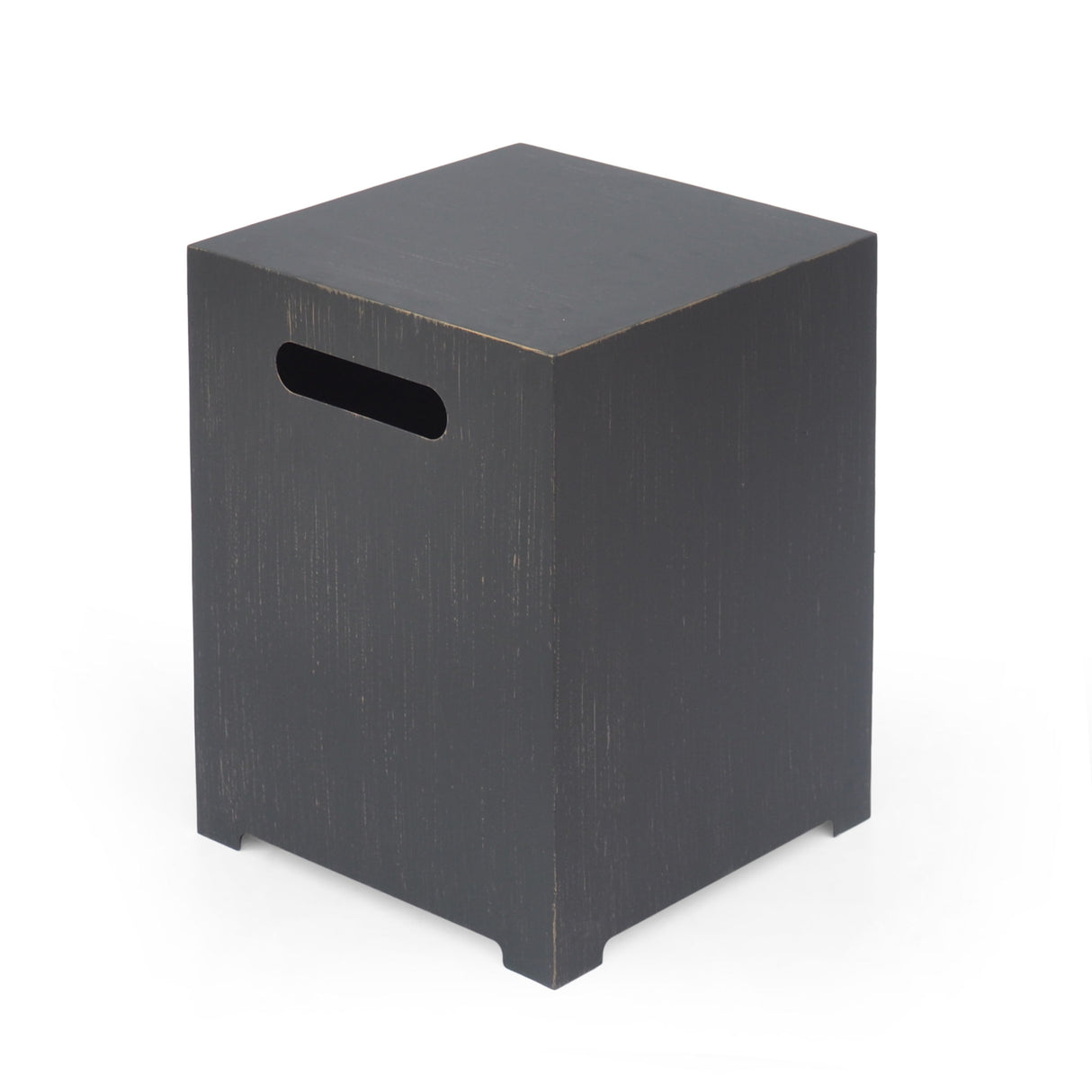 Modern Iron Tank Holder Side Table With Powder Coated Frame - Brown / Gold