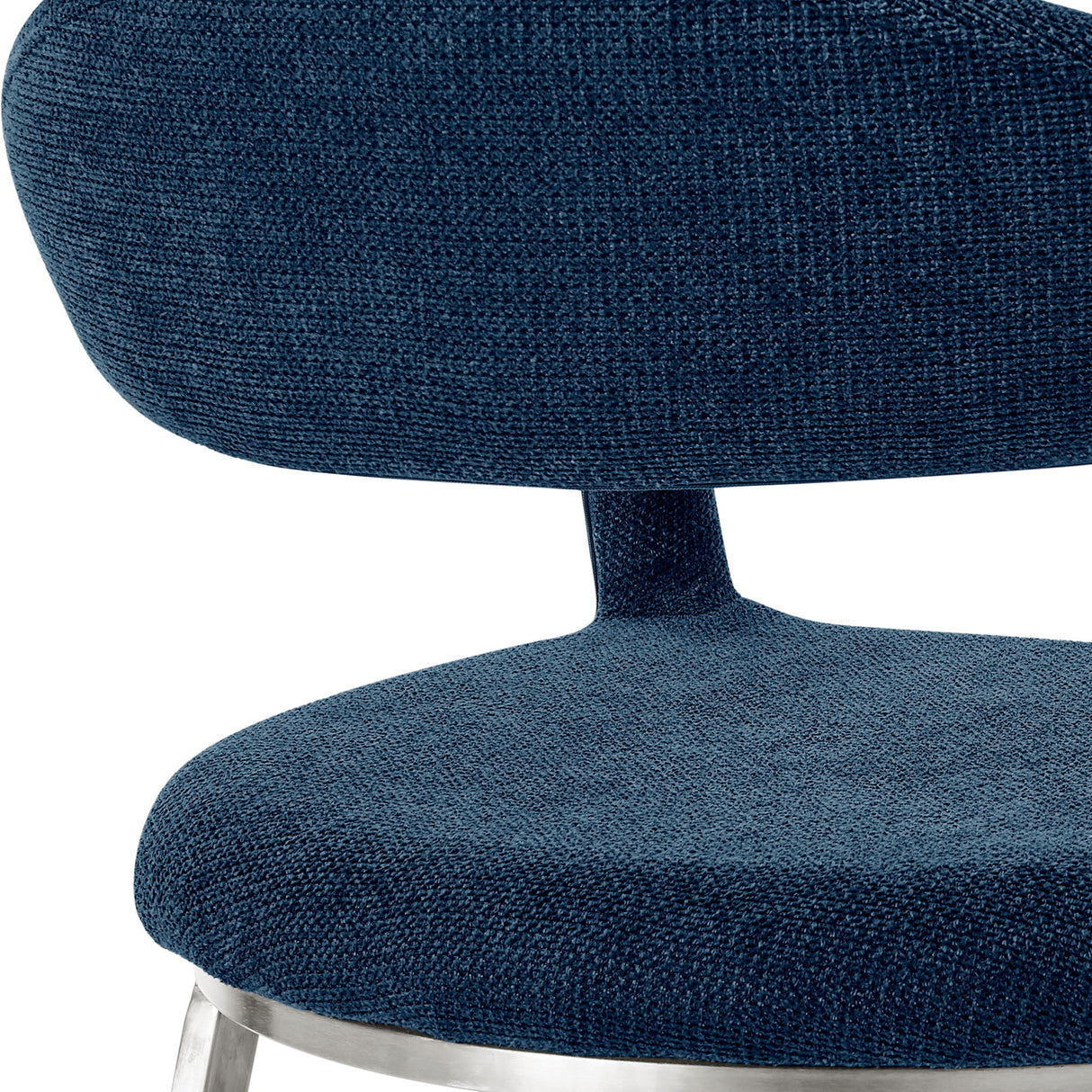 Morgan - Upholstered Dining Chair (Set of 2) - Brushed Silver / Blue