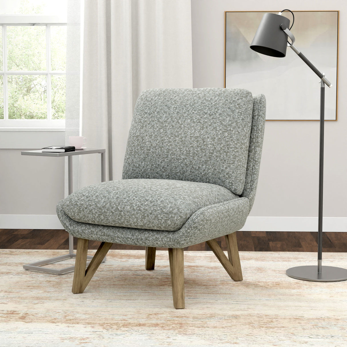 Armless Accent Chair - Gray