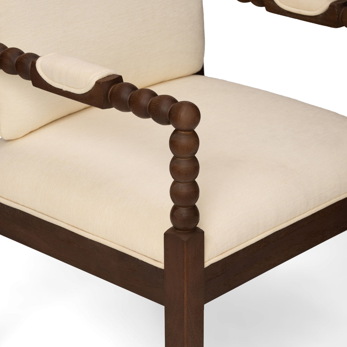 Dining Chairs With Upholstered Fabric For Home Kitchen (Set of 2) - Walnut