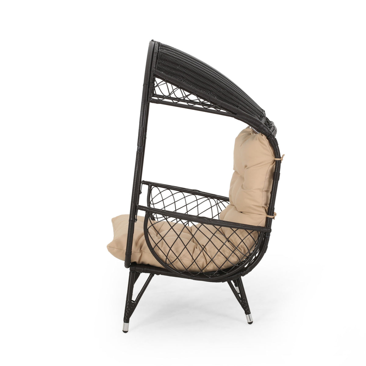 Outdoor Wicker Standing Basket Chair With Cushion