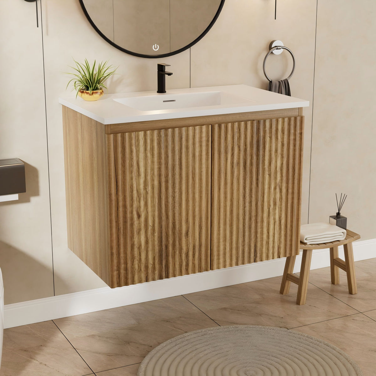 Folding Wall Cabinet With Creamic Sink