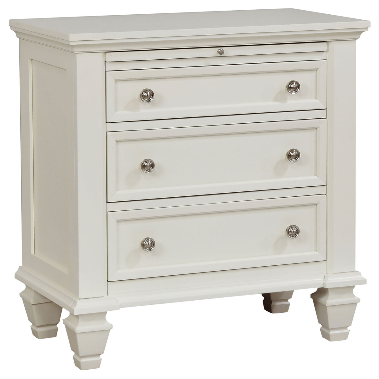 Cortina - 4 Piece Queen Bedroom Set With Ornate Panels And Storage - Cream White