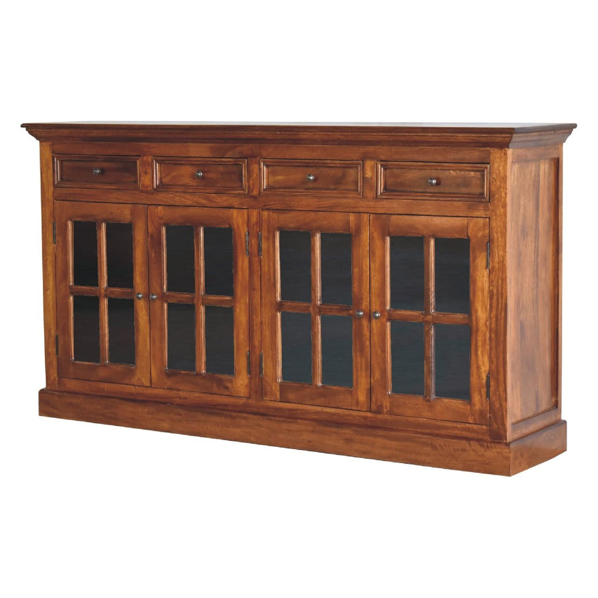 Large Glazed Sideboard Buffet Cabinet Storage Unit Solid Wood 65x35in