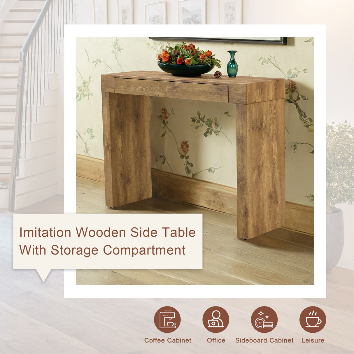 Elegant Bar Table With 2 Drawers