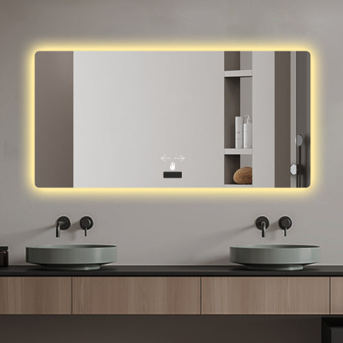 Frameless Bathroom Mirror with Light