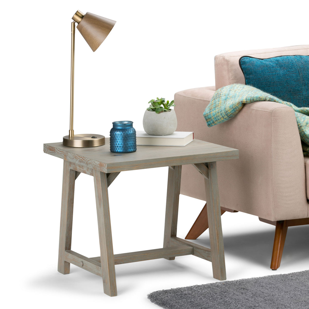 Sawhorse - End Table - Light Brown