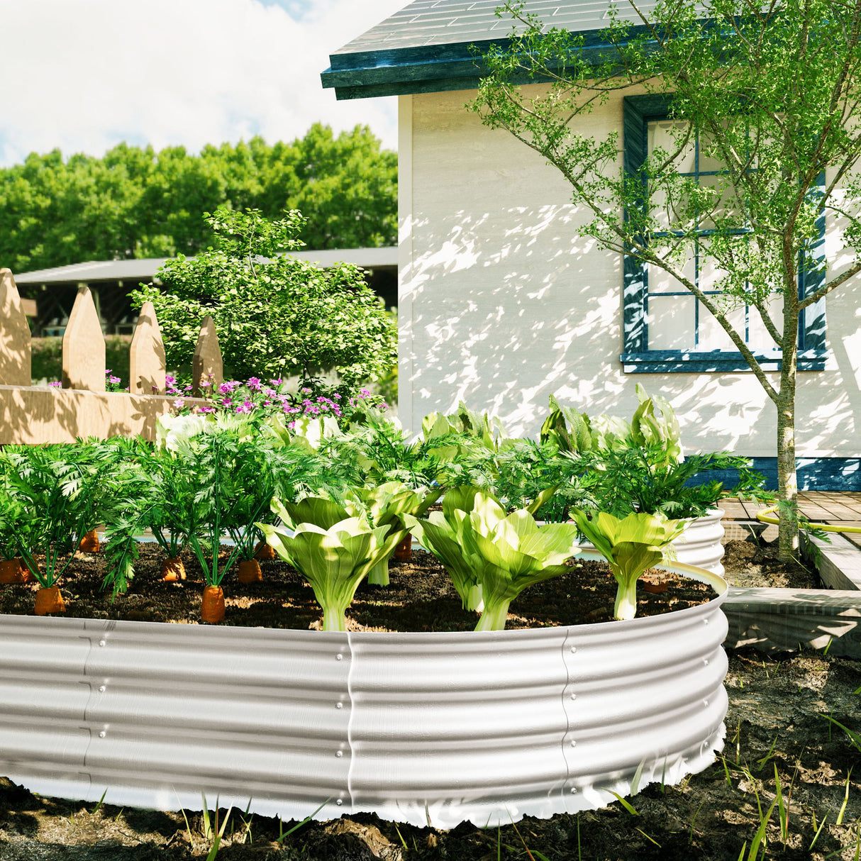 Heavy Duty Galvanized Raised Garden Bed Kit For Vegetables, Flowers & Herbs