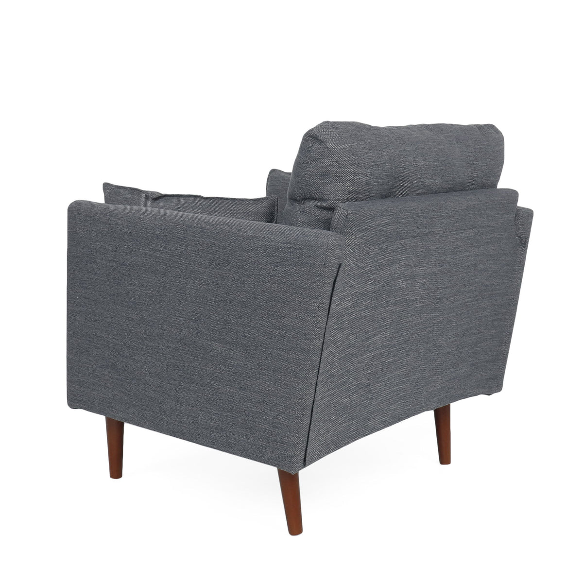 Enchantica - Upholstered Fabric Club Chair With Button Tufted And 2 Accent Pillows