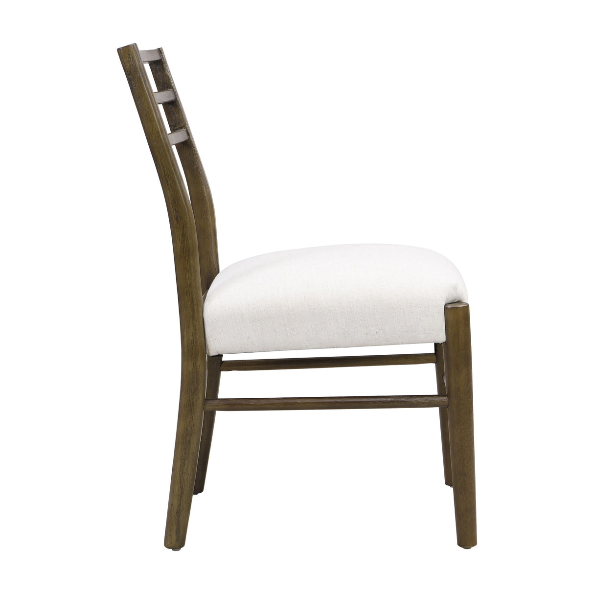 Farmhouse Style Dining Chair Set With Ladder Back Design - Beige