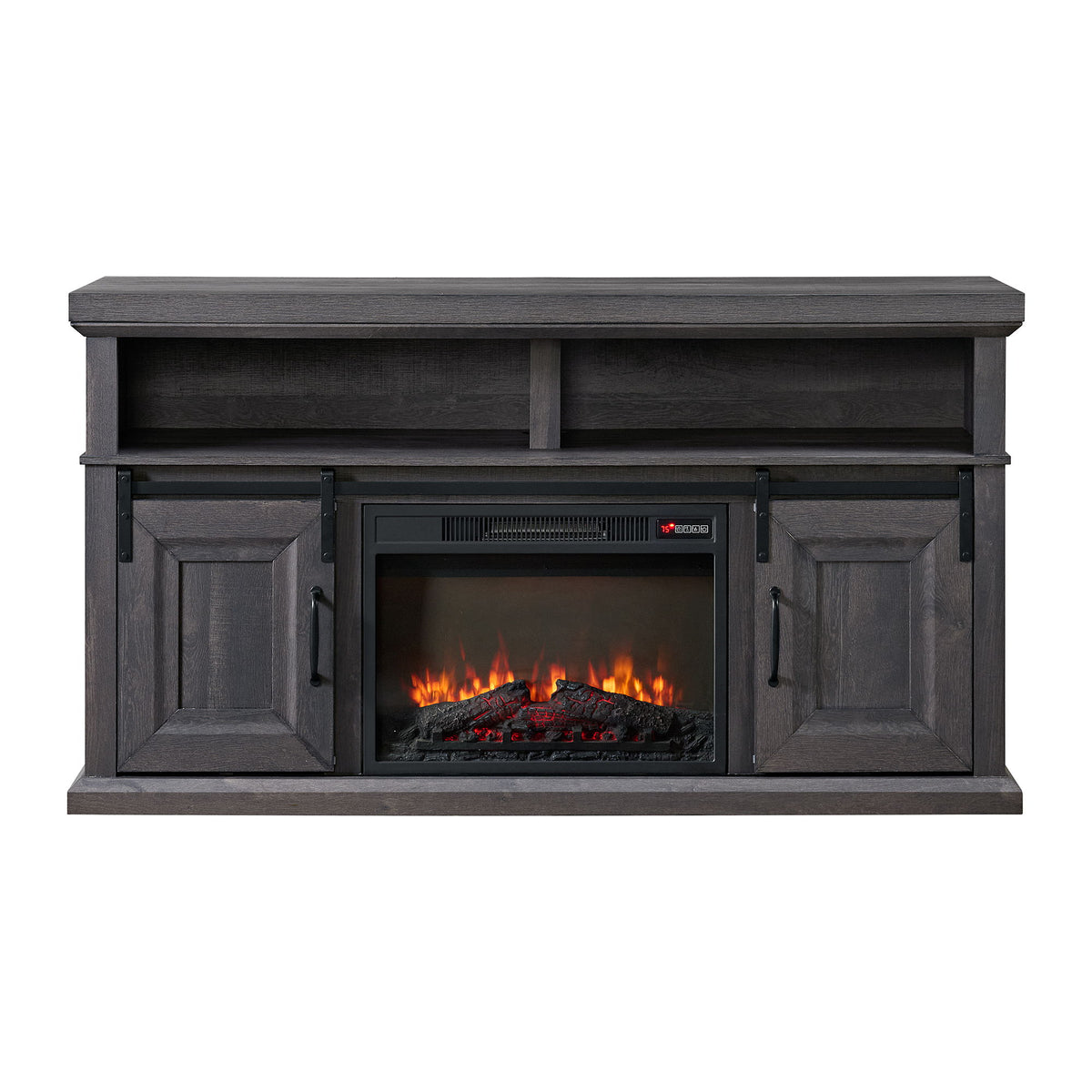 Macau Console with 23-Inch Fireplace Insert in Grey