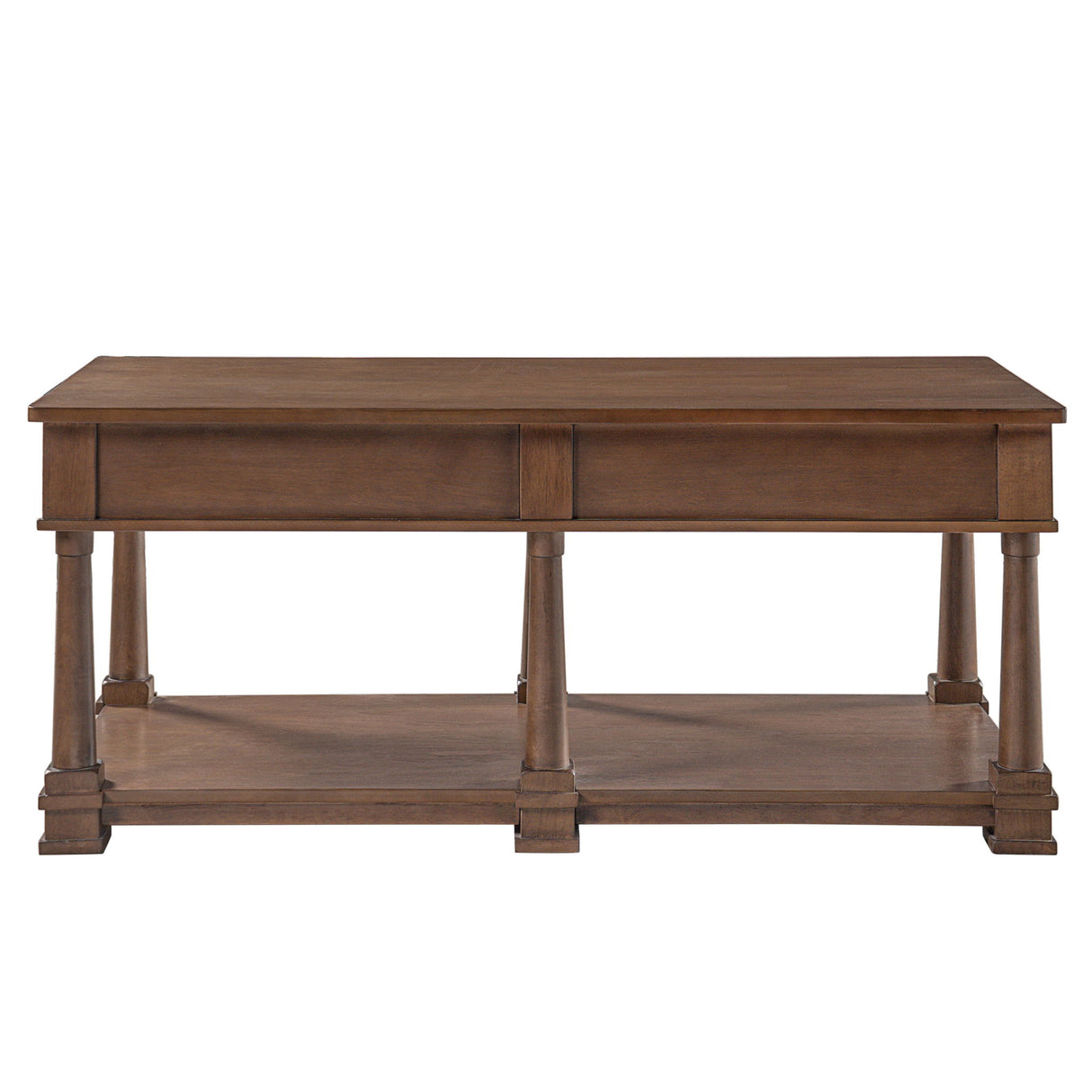Coffee Table With 2 Storage Drawers & Lower Open Shelf