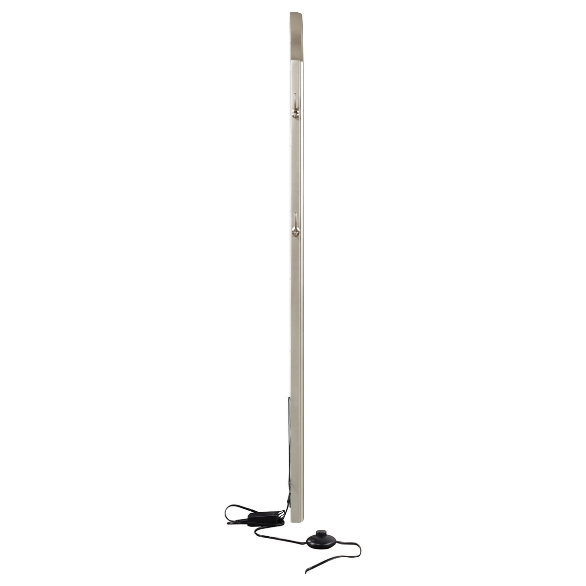 Colwood - Full Floor Mirror With LED Lighting And Storage Hooks - Silver