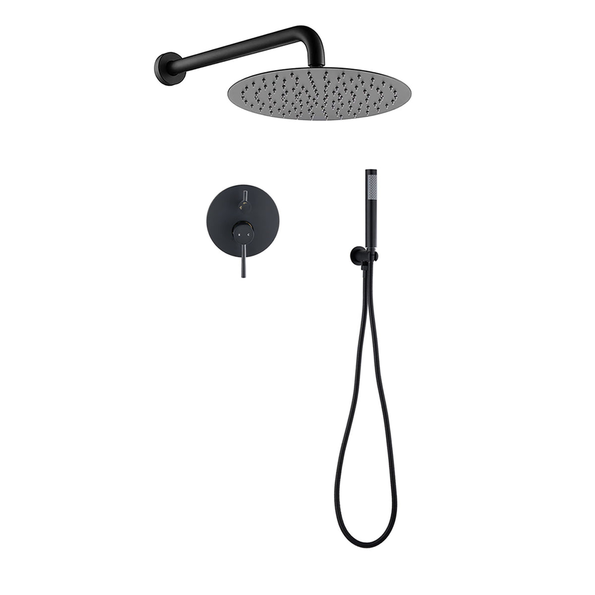 Elegant 10" Round Rain Shower Head And Handheld Set With Adjustable Tilt And Dual Modes