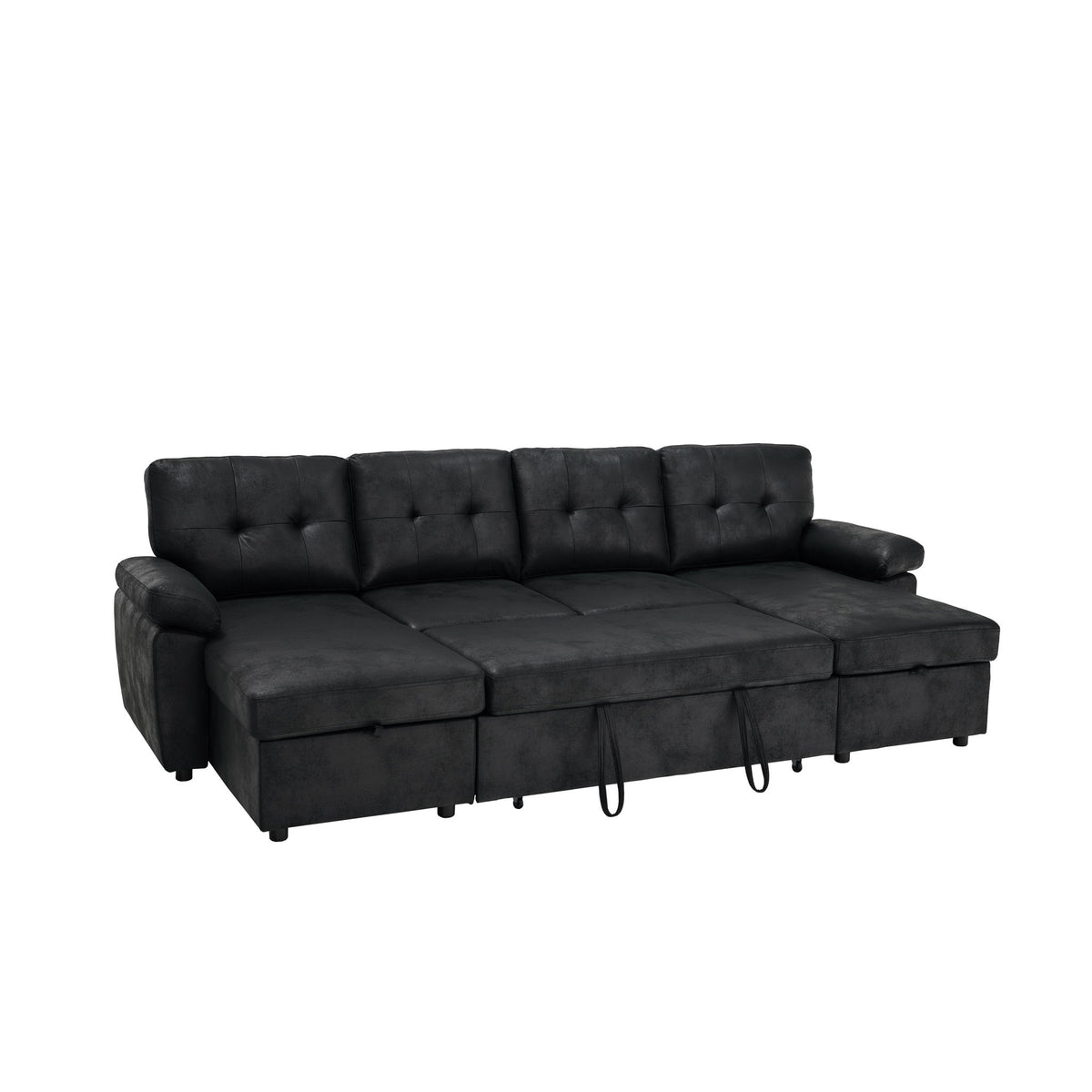 Convertible Sectional Sofa Bed With Pull Out Sleeper And Storage