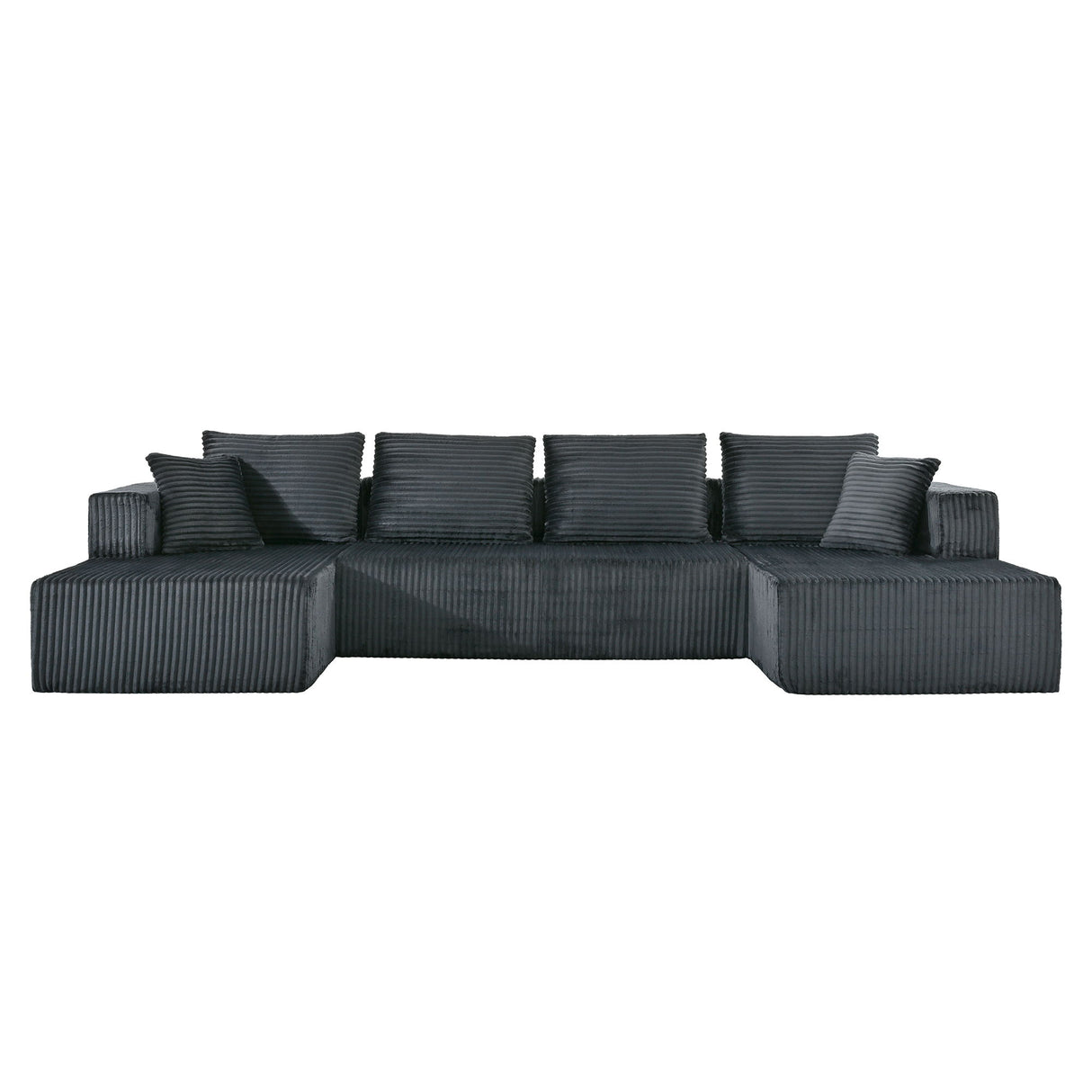 U-Shaped Modular Sectional Sofa With Double Chaise, Oversized Deep Seat For Living Room