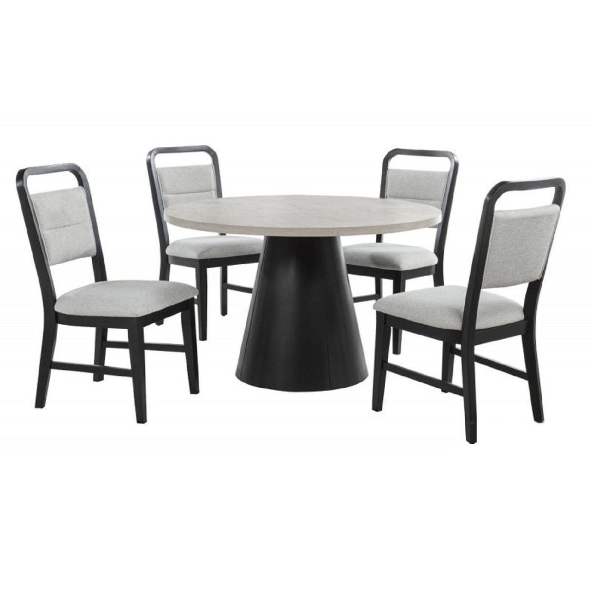 Dining Kitchen Side Chair With Curved Back Design (Set of 2) - Black / Gray