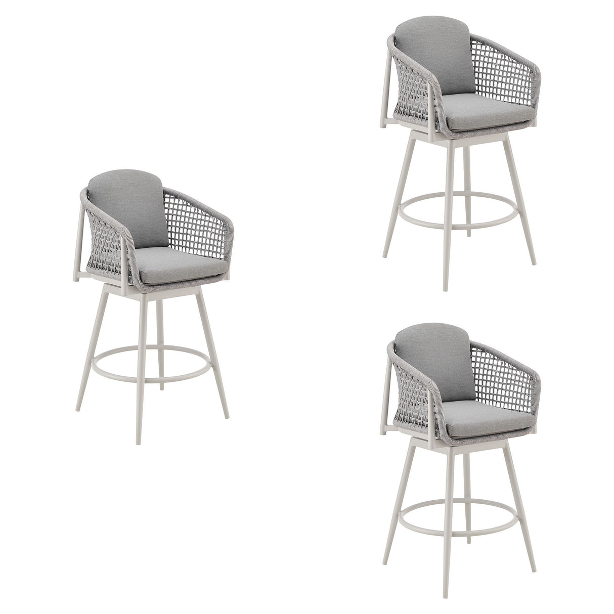 Rhodes - Outdoor Patio Swivel Counter Stool Set