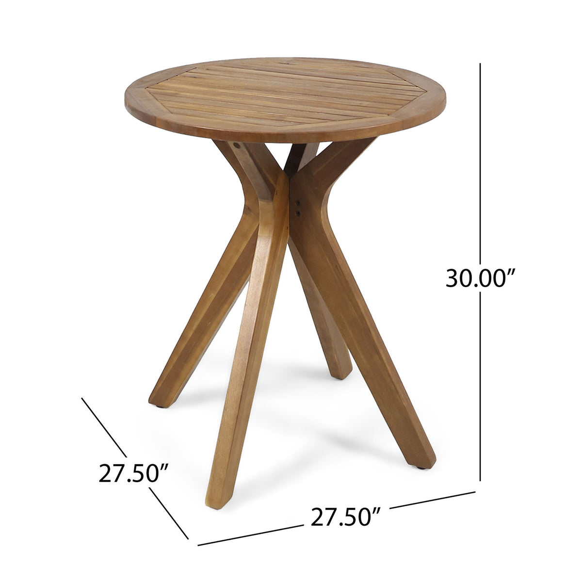 Stamford - Outdoor Bistro Table Acacia Wood X - Base - Teak