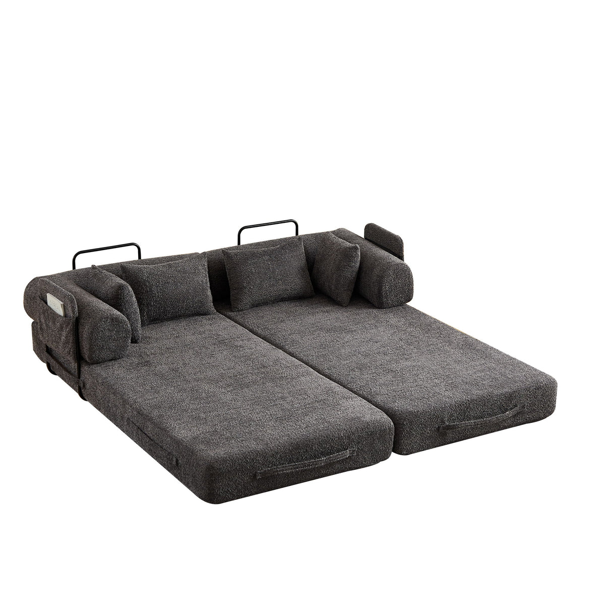 Convertible Sleeper Sofa Bed With Cylindrical Pillow