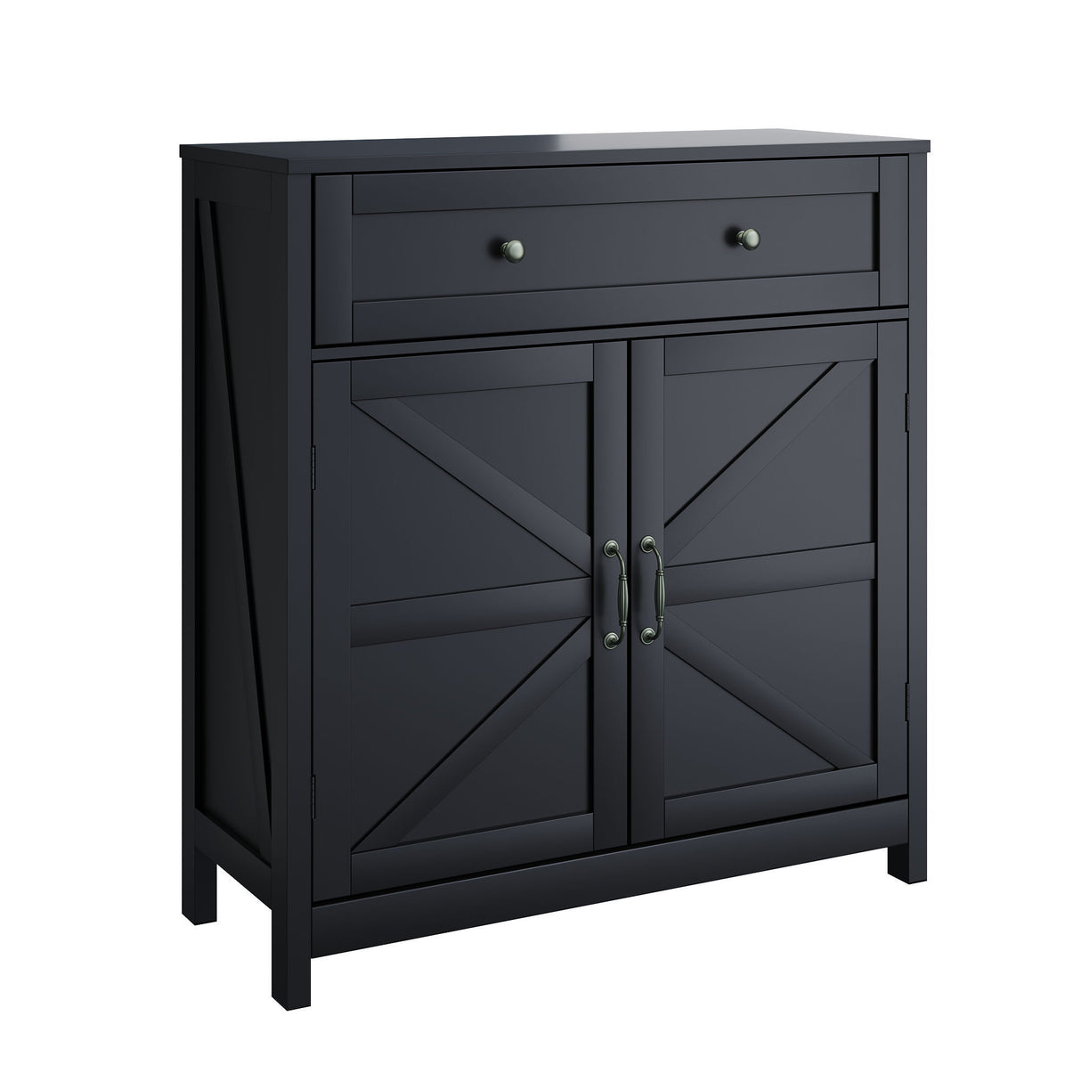 Farmhouse Storage Cabinet Kitchen Sideboard with Drawer Wood 30x32.5in