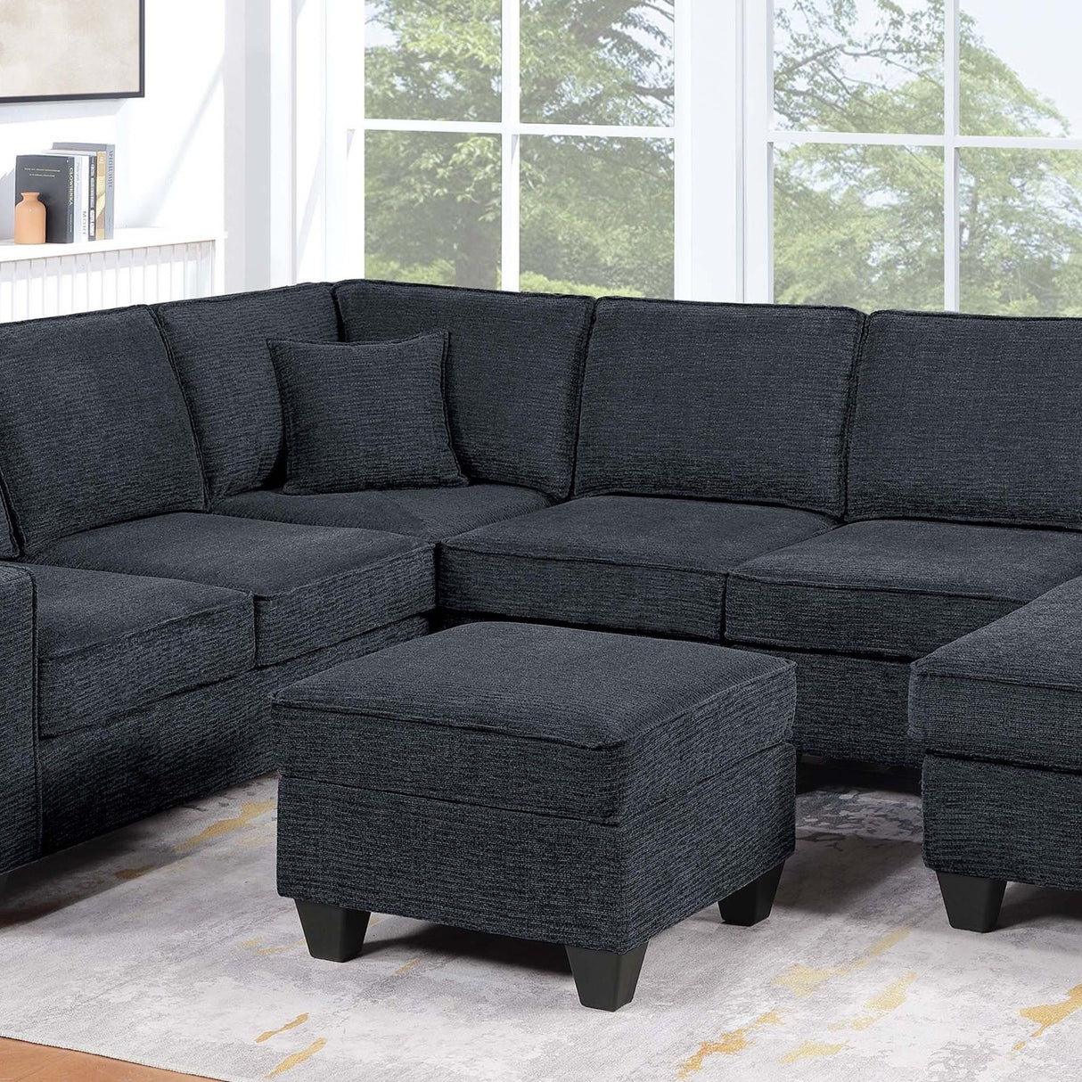 5 Piece Sectional Set With Left Arm Loveseat With USB Port