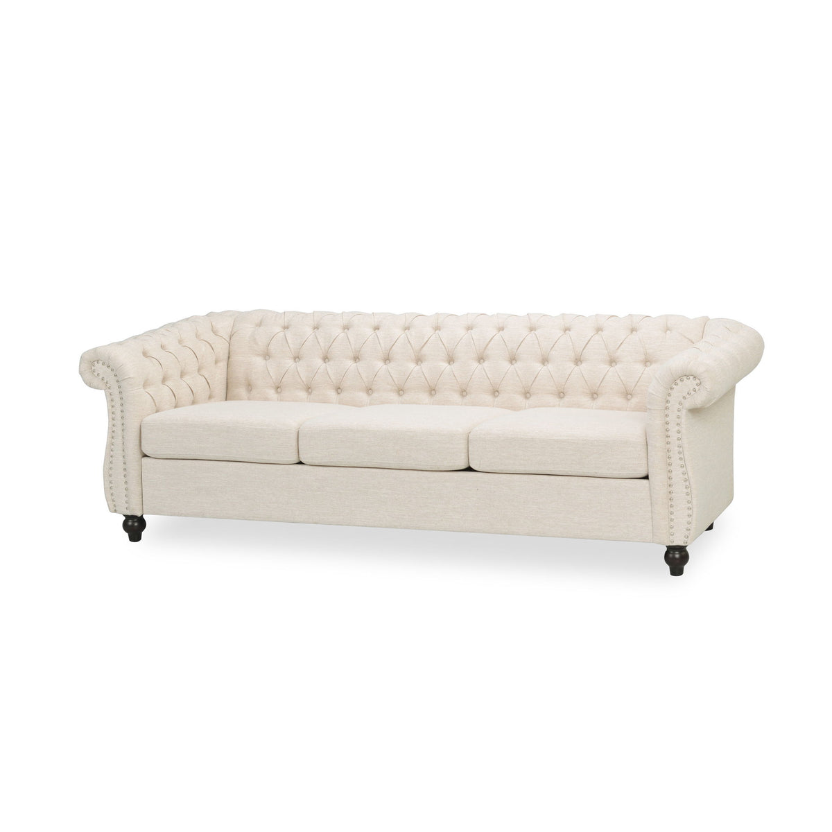 Chesterfield Style 3 Seater Sofa With Deep Button Tufting