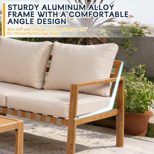 4-Piece L-Shaped Outdoor Patio Furniture Set