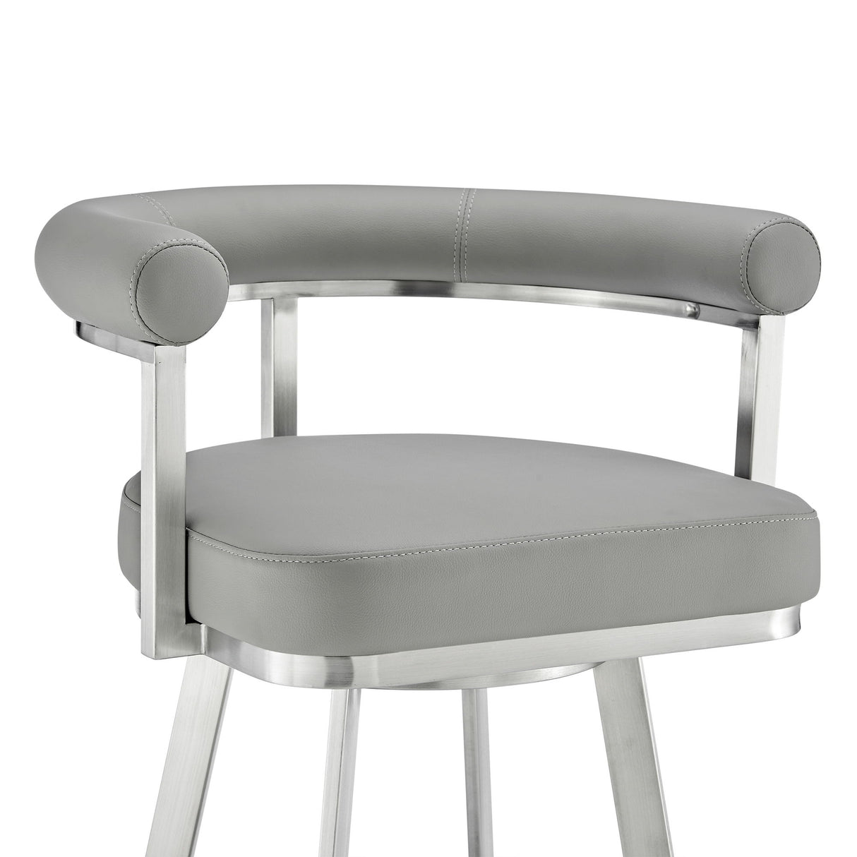 Nolagam - Swivel Bar Stool - Brushed Stainless Steel