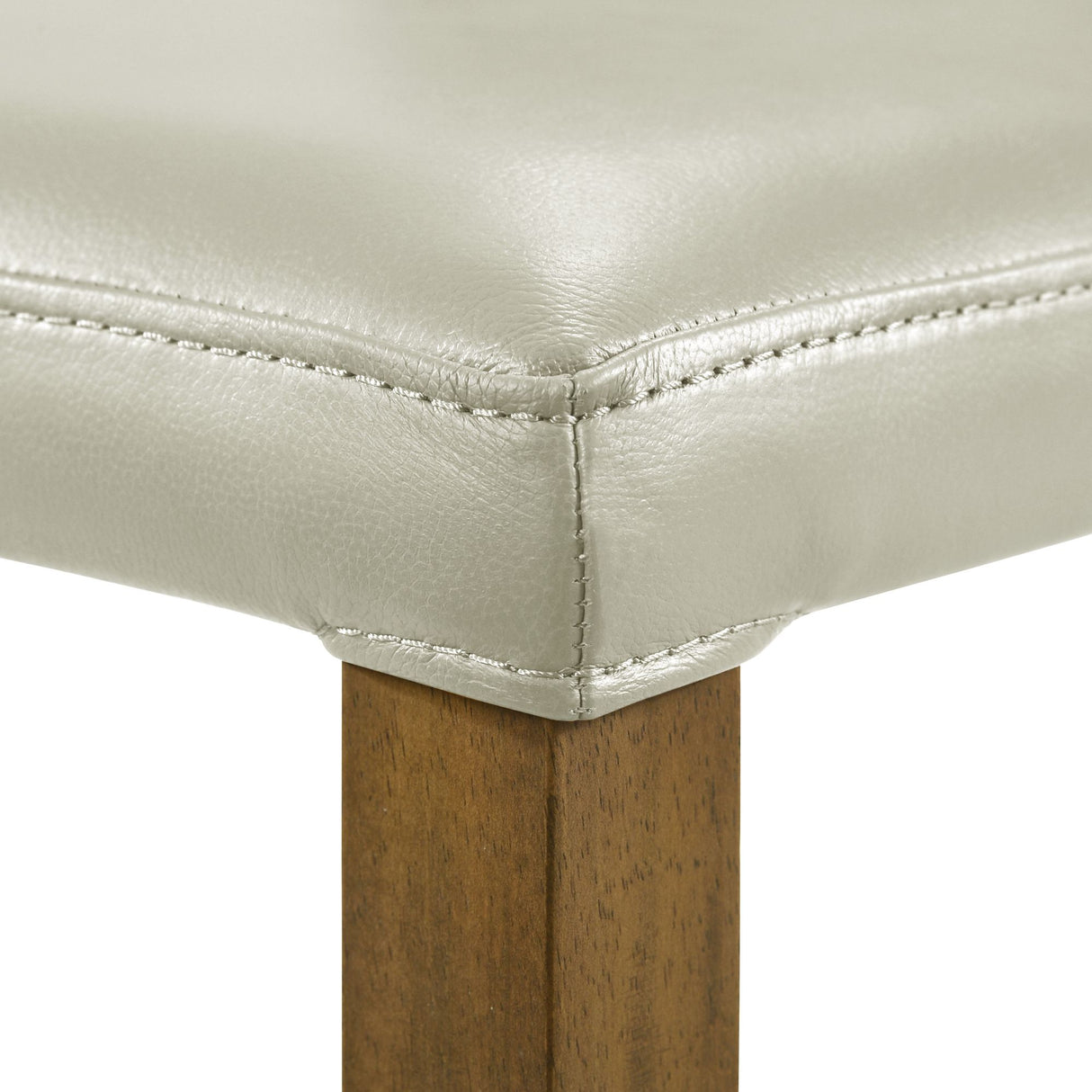 Velena - Full Back Top Grain Leather Upholstered Wood Dining Chairs (Set of 2) - Gray