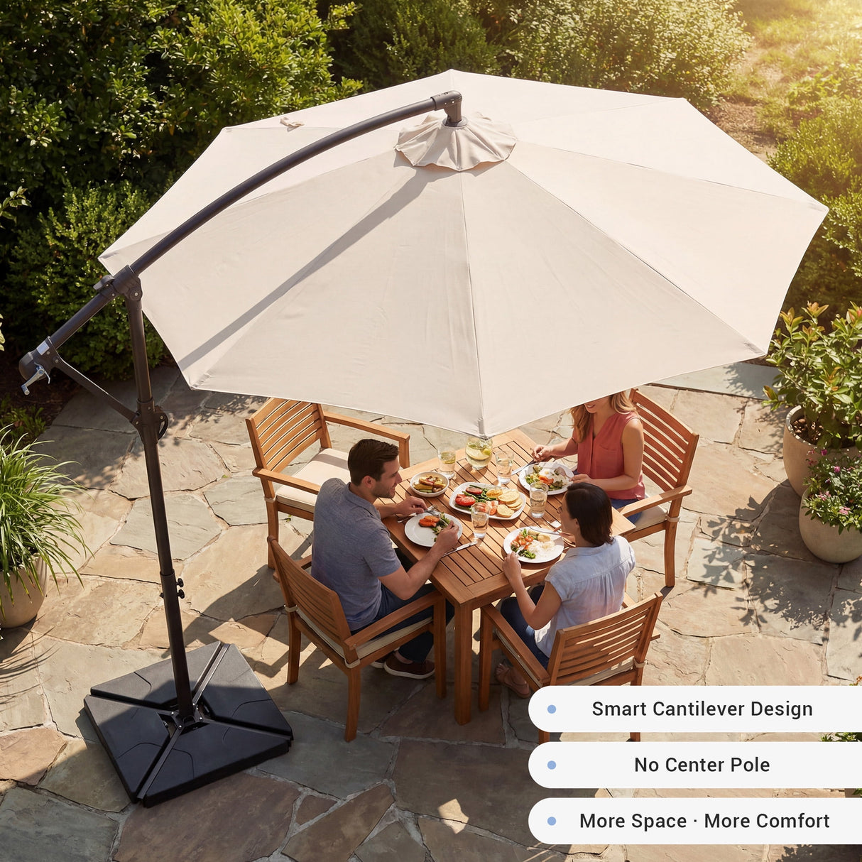 10ft Cantilever Patio Umbrella with Weighted Base