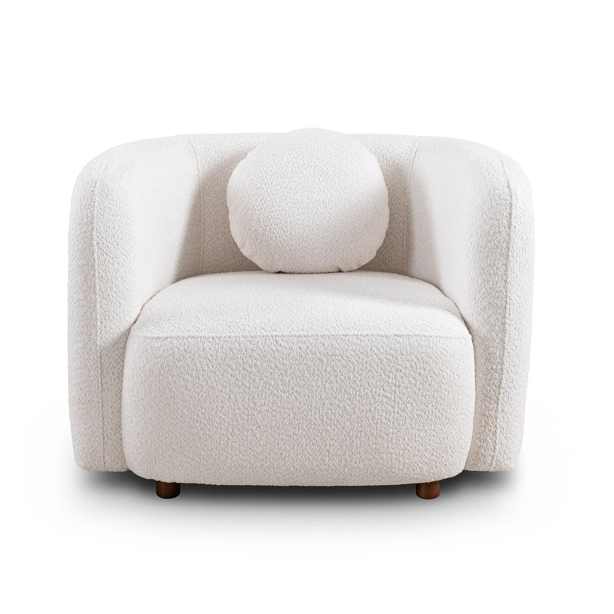 Accent Square Sofa Chair, 1 Seater Cloud Couch - White
