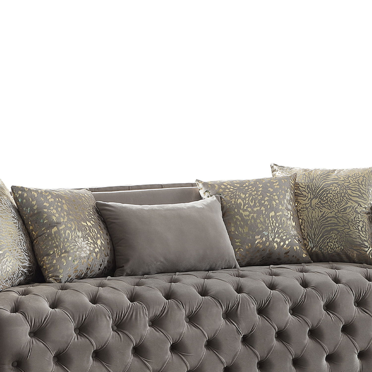 Naomi - Button Tufted Sofa - Taupe