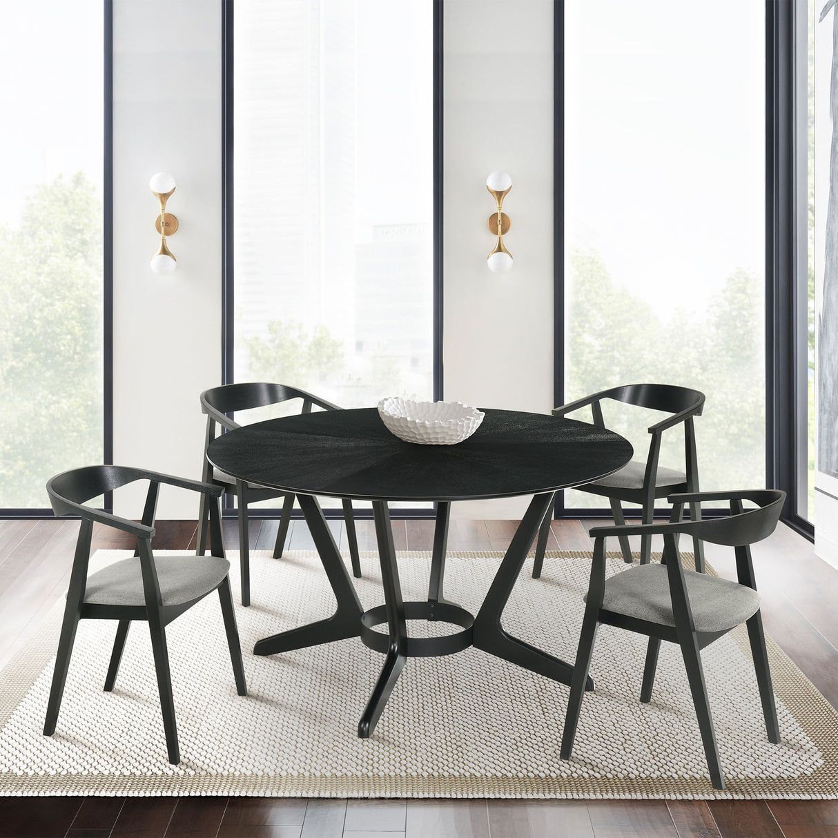 Santana - Wood Dining Chair With Black Frame