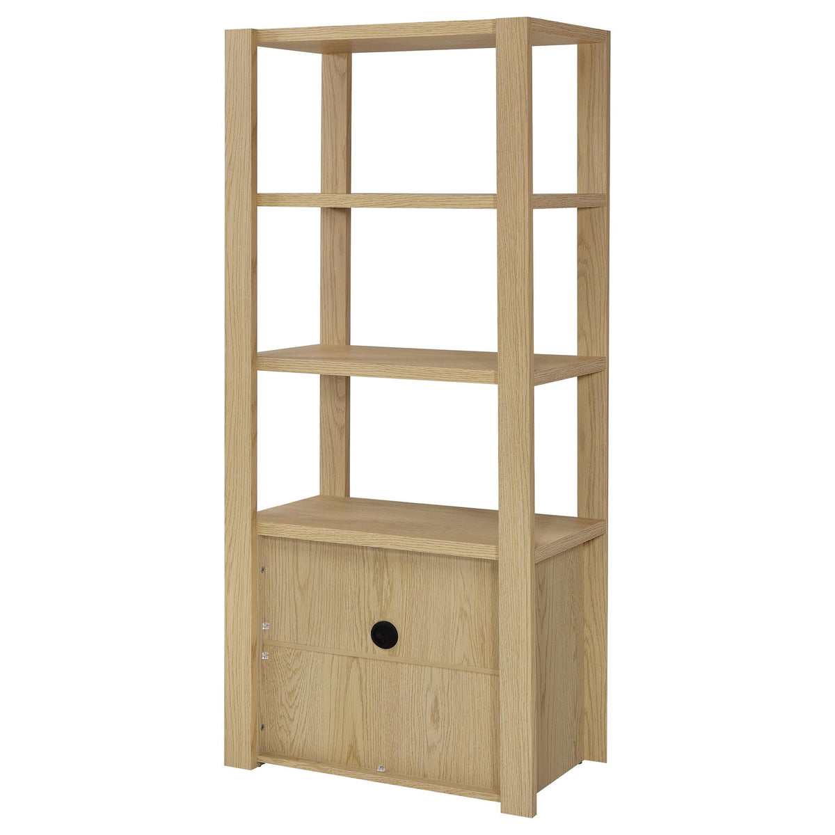 Susac - 3 Shelf Media Tower With Tall Pier Cabinet - Light Oak