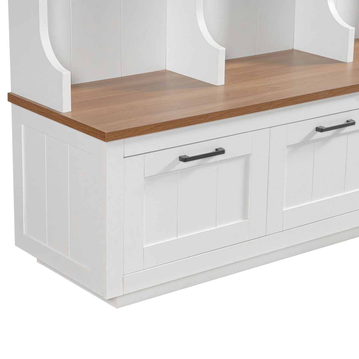 Hall Tree With Bench And Shoe Storage, 3 Large Drawers, Open Storage Shelves & Hooks