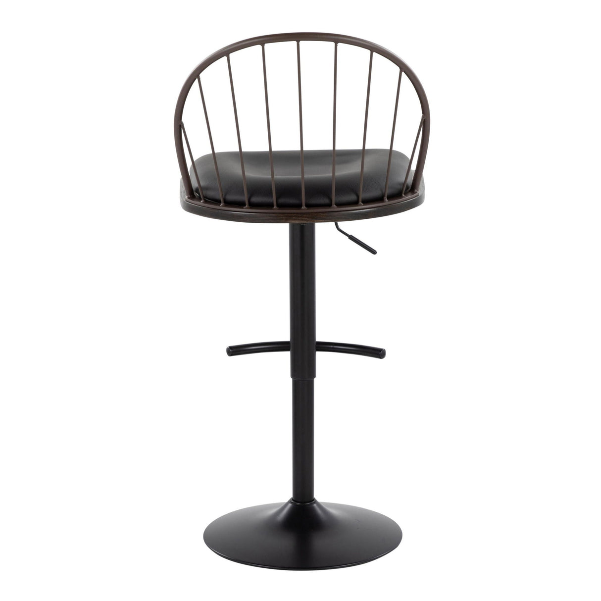 Riley - Farmhouse Adjustable Height Barstool With Swivel With Rounded T Footrest (Set of 2)
