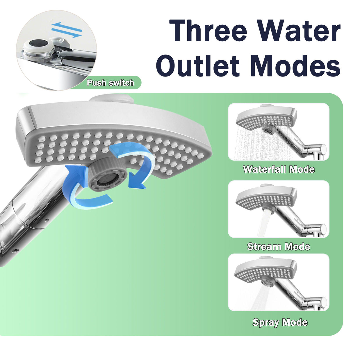 LED Temperature Display Bathroom Faucet With 3 Water Modes & 360° Rotating Spout - Chrome