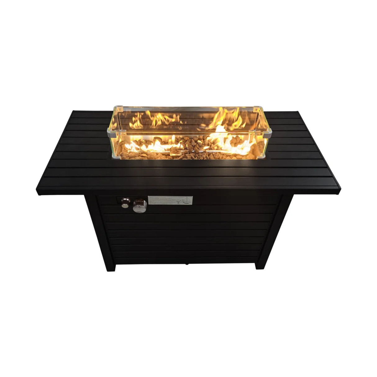 Propane Outdoor Fire Pit Table Steel Modern Patio Furniture 42x25in