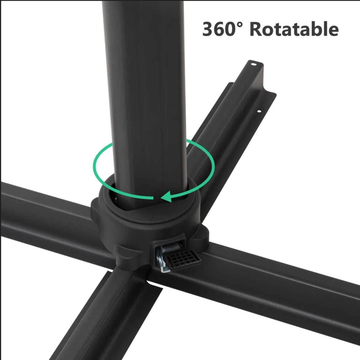 Round Cantilever Patio Umbrella With 360 Rotation & Infinite Tilt Adjustment