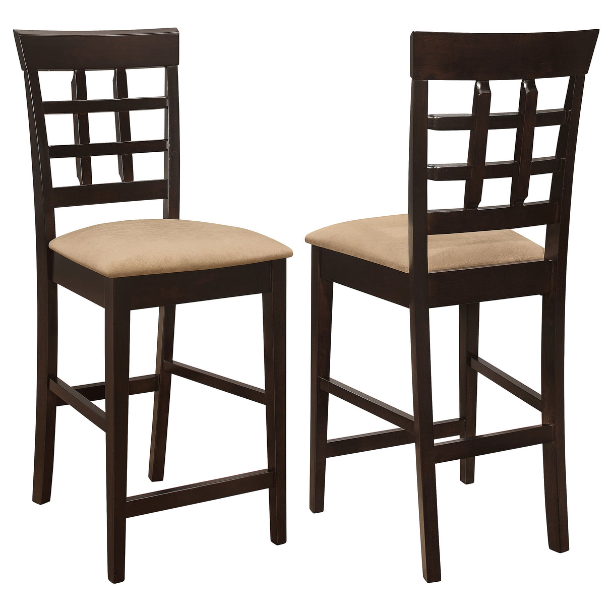 Gabriel Lattice Back Counter Chair Cappuccino - Set of 2