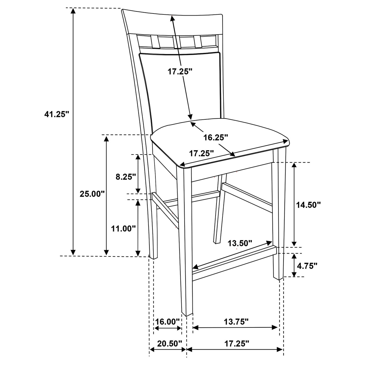 Gabriel Closed Back Counter Chair Cappuccino, Set of 2