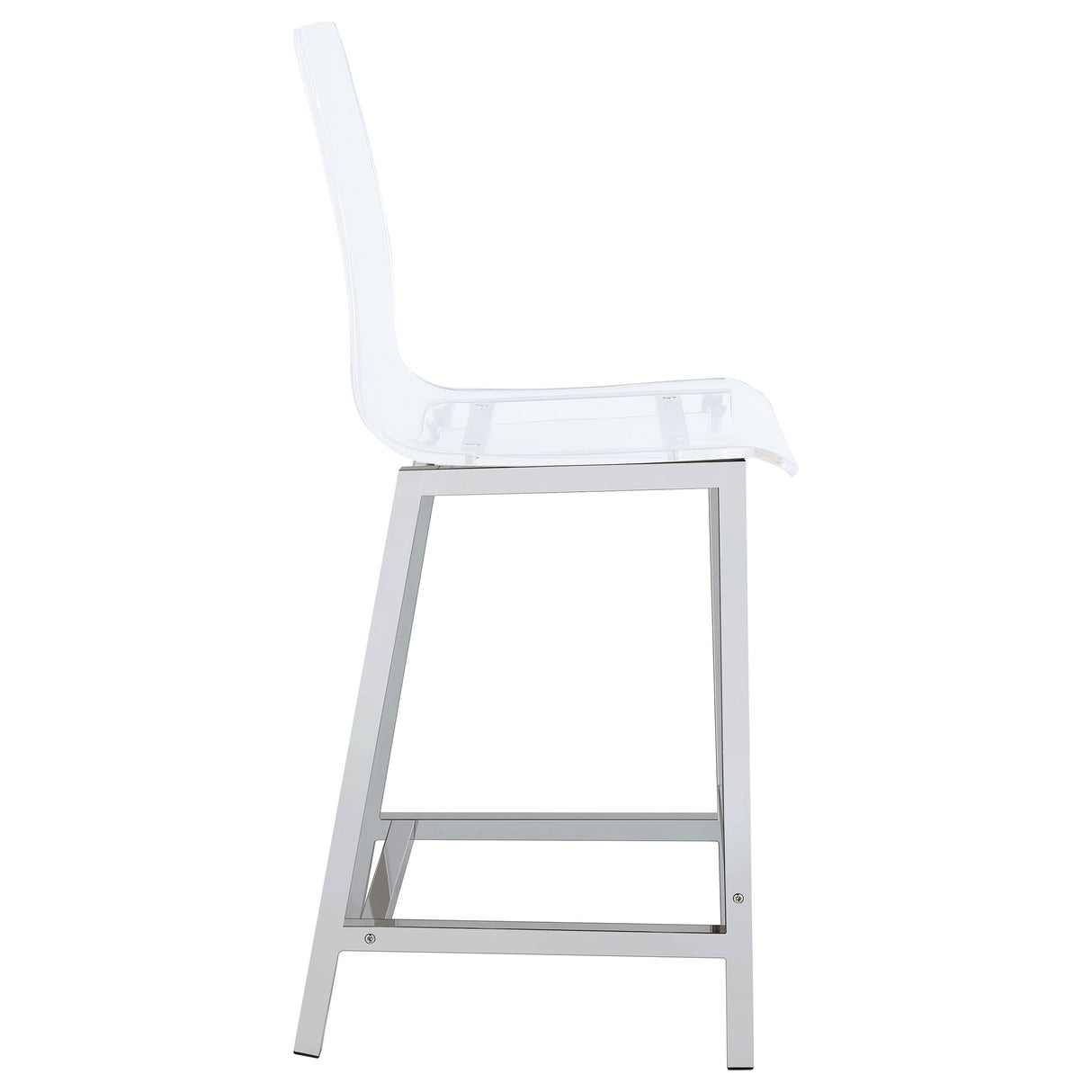 Juelia Clear Acrylic Counter Chair with Chrome Base, Set of 2