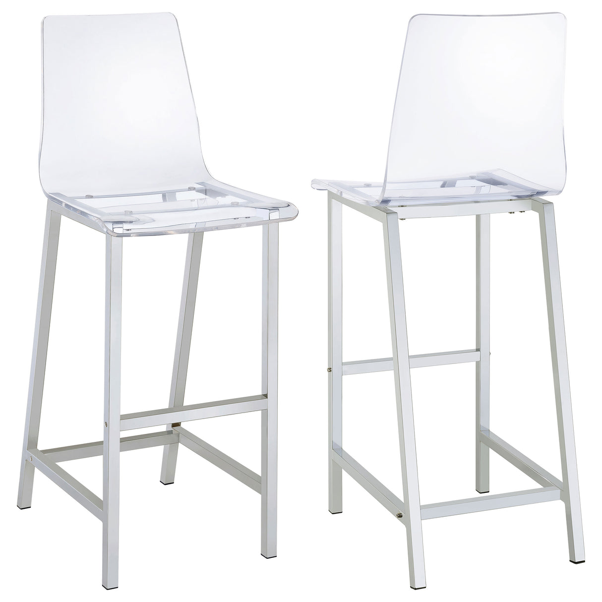 Juelia Clear Acrylic Bar Chair Chrome, Set of 2